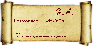 Hatvanger András névjegykártya
