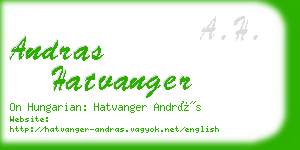 andras hatvanger business card